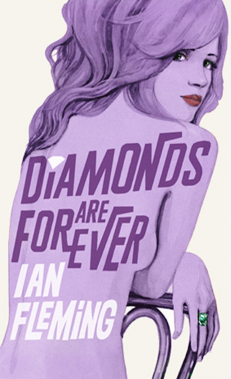 The 2008 book cover update to Ian Fleming's 1956 novel, Diamonds Are  Forever by Michael Gillette