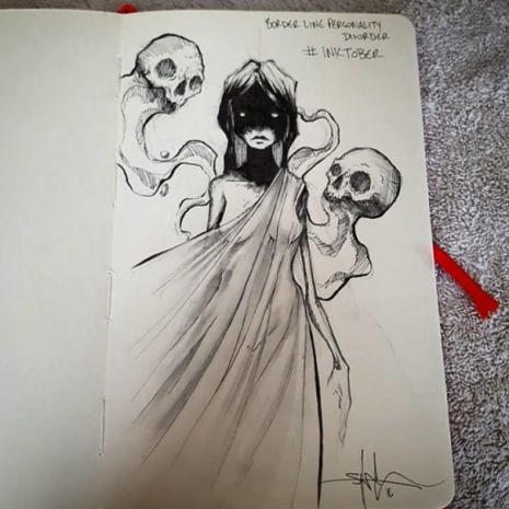 Artist sketches haunting illustrations of mental illness & emotional disorders (...) @Dangerous Minds Artes & contextos For inktober I focused on Mental illness and disorders 5805ca2ae6fd4 605 465 465 int
