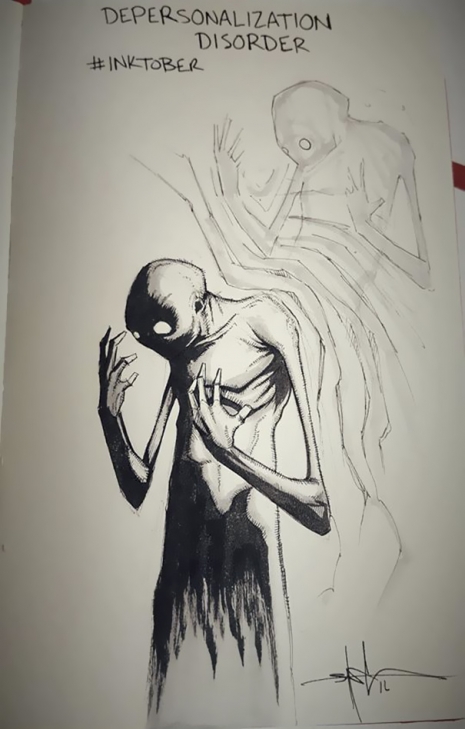 Artist sketches haunting illustrations of mental illness & emotional disorders (...) @Dangerous Minds Artes & contextos For inktober I focused on Mental illness and disorders 5805d03932229 605 465 729 int