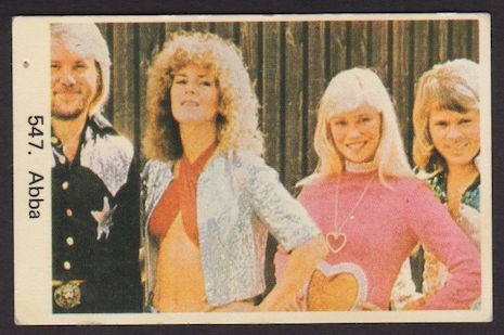 ABBA Swedish vintage gum trading card, 1970s