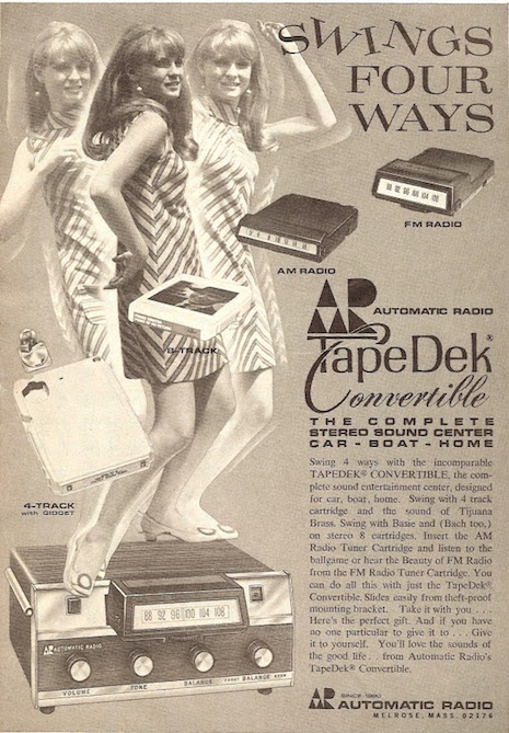 Automatic Radio Tape Dek Convertible ad, 1970s