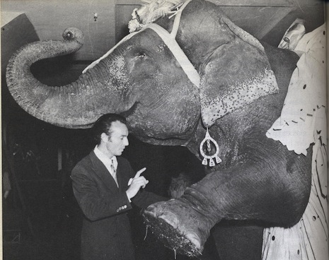 George Balanchine with elephant