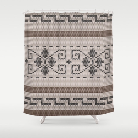 The Dude's sweater from The Big Lebowski shower curtain