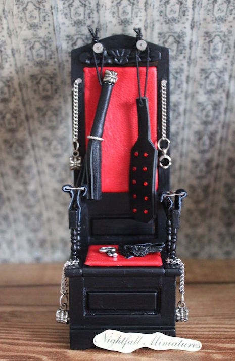 Miniature dollhouse bondage chair