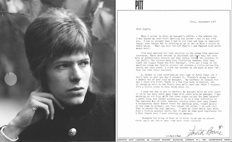 David Bowie's famous letter to a fourteen-year-old fan, 1967