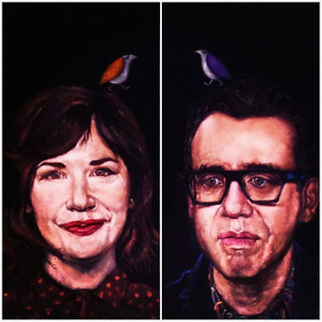 Carrie and Fred from Portlandia velvet painting by Gil Corral