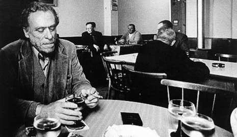 Charles Bukowski drinking in a real bar