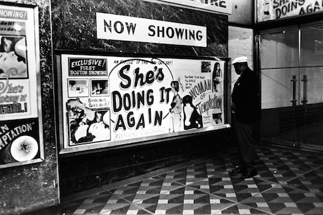 A theater marquee in the Combat Zone, 1967