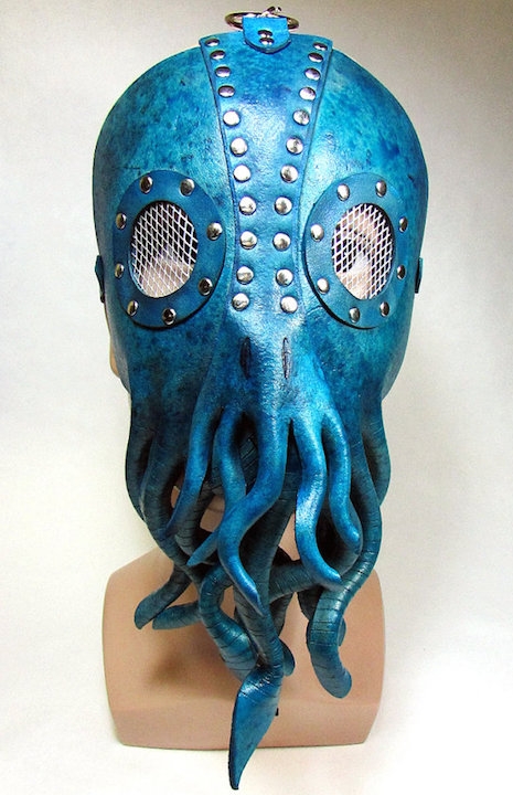 Blue leather Cthulhu mask