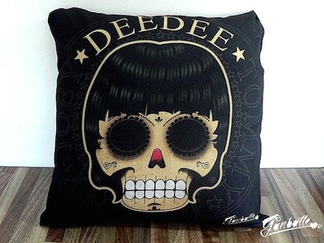 Dee Dee Ramone pillow by Ganbatte