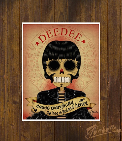 Dee Dee Ramone sugar skull by Ganbatte