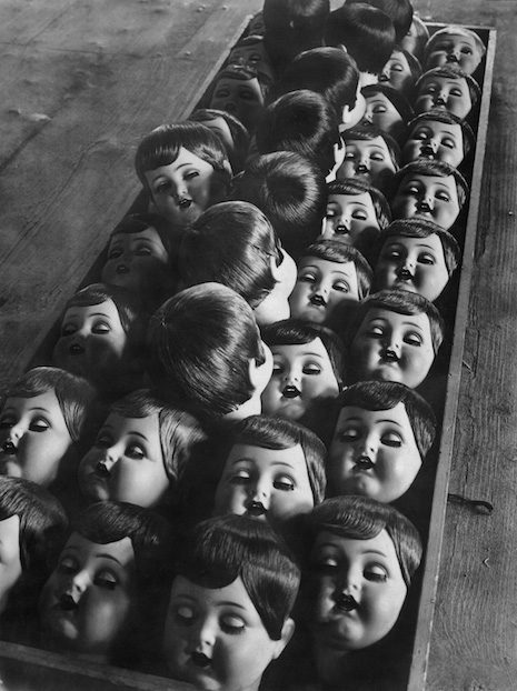 Doll heads in a box, 1950