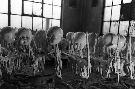 Drying doll heads, 1947