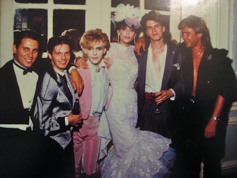 Members of Duran Duran with Nick Rhodes and Julie Anne Friedman at their wedding, August 18th, 1984