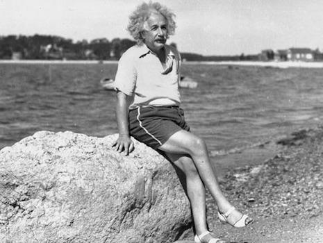 Albert Einstein at the beach, 1945