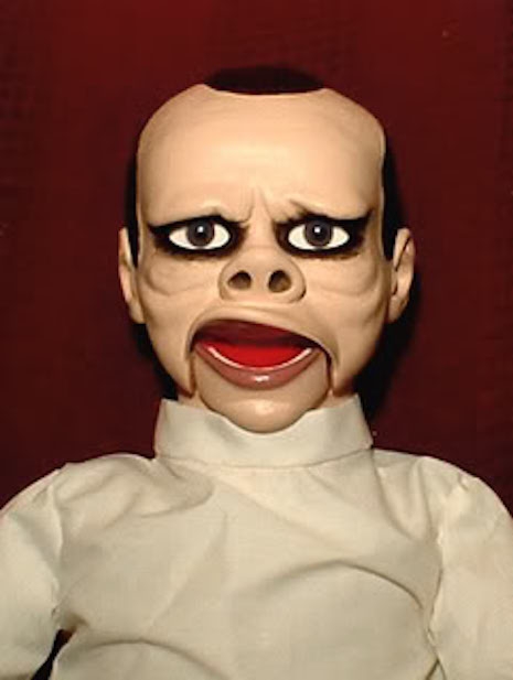 An evil doctor from The Twilight Zone episode from 1960, Eye of the Beholder ventriloquist dummy