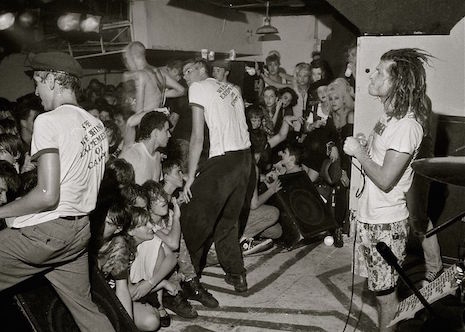 Female hardcore fans up in front of the stage at a Circle Jerks show in Houston, early 1980s