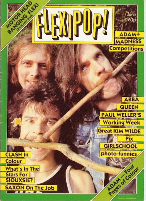 Motörhead on the cover of Flexipop! magazine, June, 1981