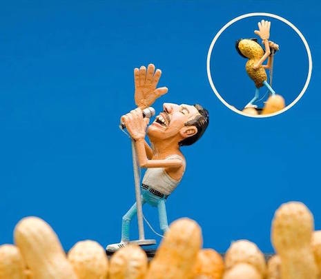 Freddie Mercury peanut art