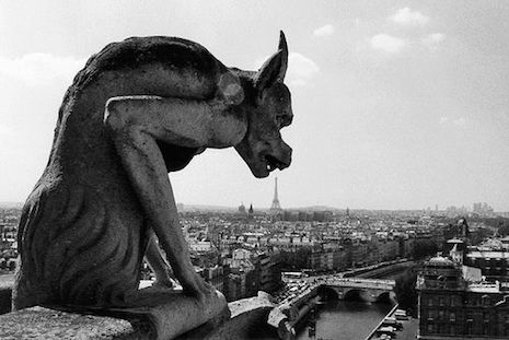 One of Robert Doisneau many photographs of the gargoyle statues of Notre-Dame
