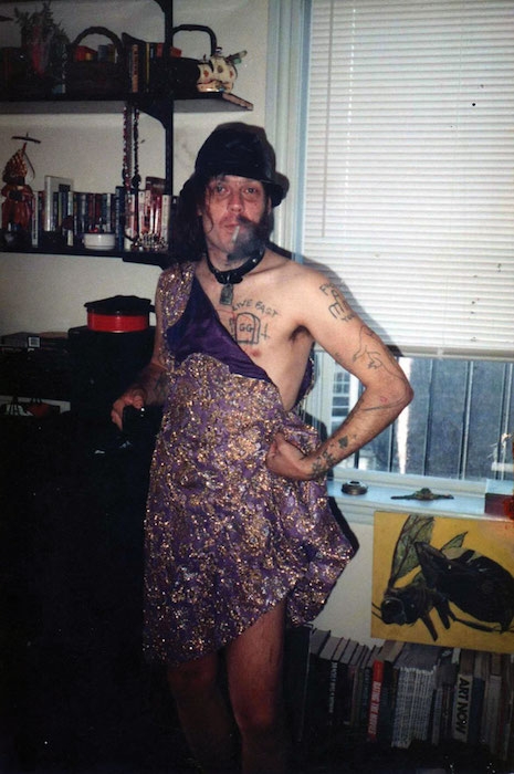 GG Allin and what remains of the dress he wore to his brother Merle's wedding in 1989