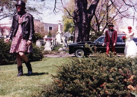 GG Allin in a dress for his brother Merle's wedding in May of 1989