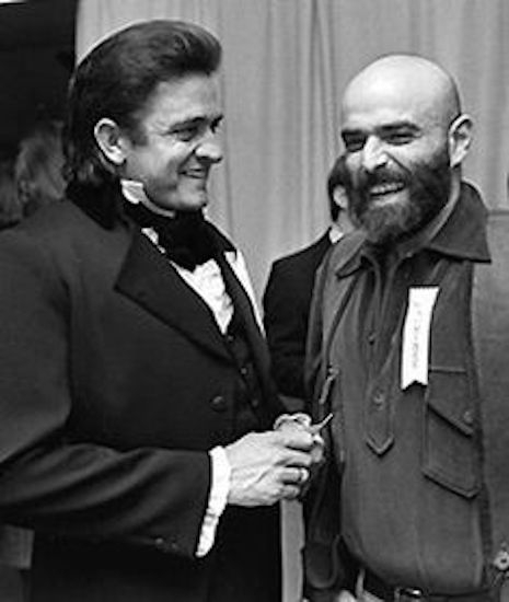 Johnny Cash and author Shel Silverstein a the Grammy's, 1970