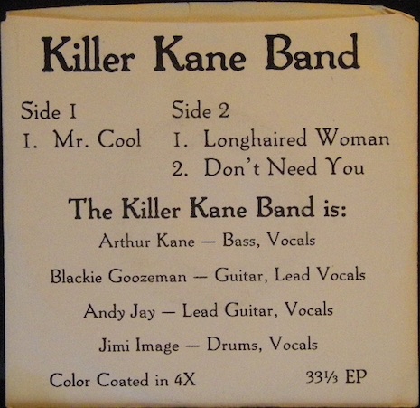 Killer Kane Band three-song EP from 1976