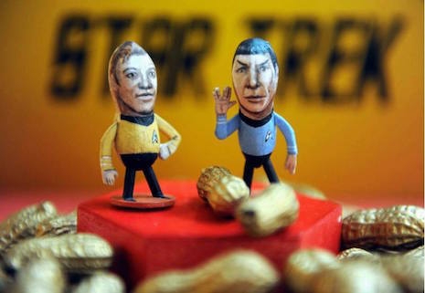 Kirk and Spock peanut art