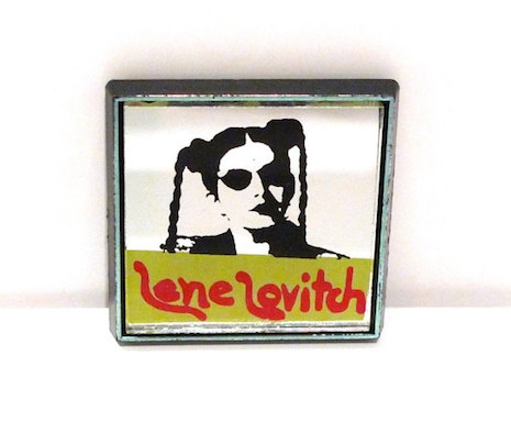 Lene Lovich mirror badge, 80s