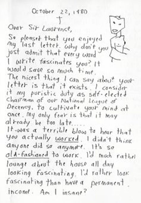 A page of a letter from Morrissey to his pen pal, Robert Mackie