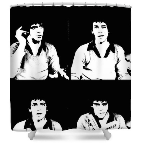 Lou Reed black and white shower curtain