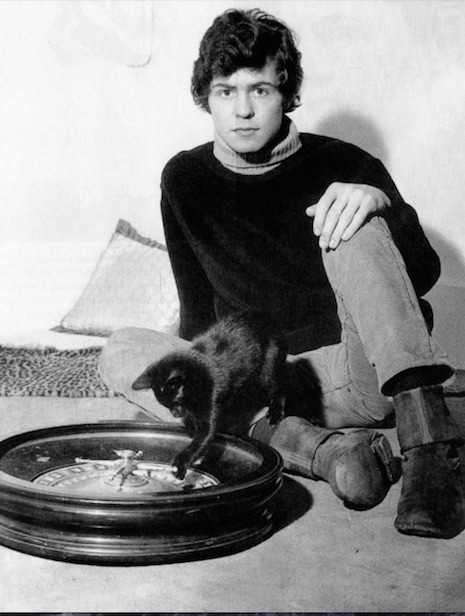 A young Marc Bolan and a kitten (mid 60s)