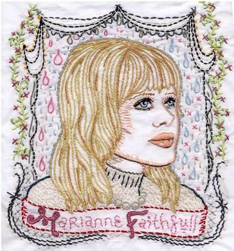 Marianne Faithful embroidery