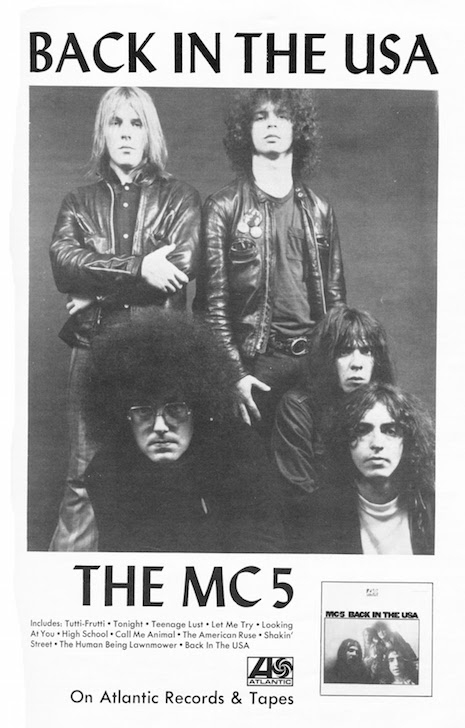 An ad for the MC5's second record, 1970s, Back in the USA
