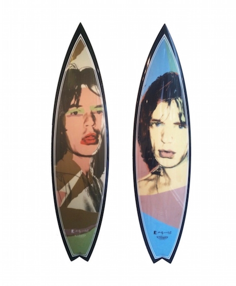 Mick Jagger portrait surfboards