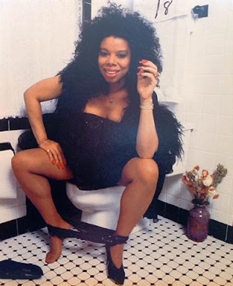 Millie Jackson (as pictured on the back cover of her 1989 album, Back to the S**t!)