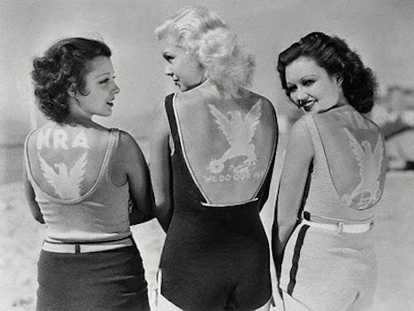 Contestants in the Miss NRA contest in Miami, 1930s