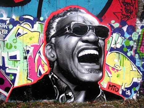 Ray Charles mural by French-born artist MTO (or Mateo)