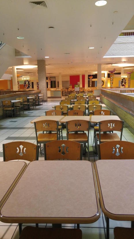 The empty food court at the Century III mall