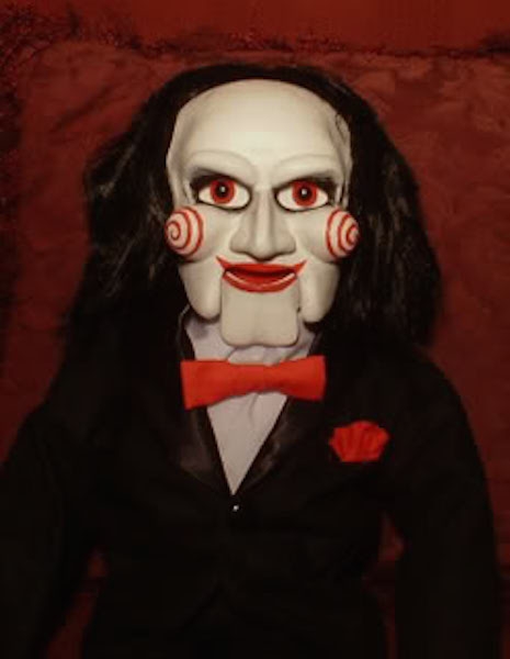 Jigsaw (from the Saw horror movie franchise) ventriloquist dummy