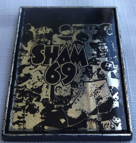 Sham 69 vintage mirror badge, late 70s