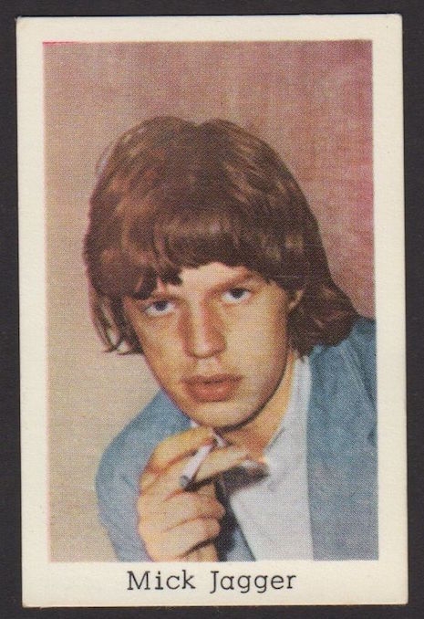 Swedish gum trading card of Mick Jagger, 1967