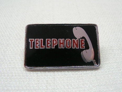 Telephone vintage clubman pin, 1970s