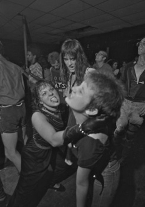 Punks cutting loose at The Island during the 80s