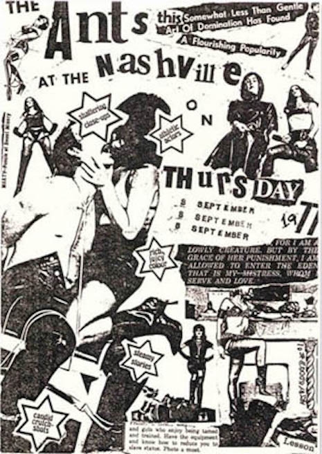Adam and the Ants show poster for The Nashville, September 1977