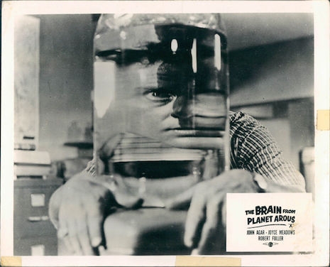 Lobby card for The Brain from Planet Arous, 1957