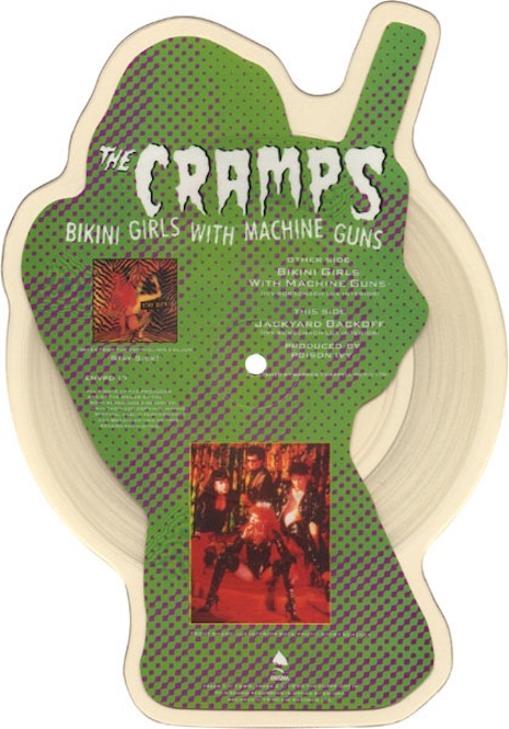 The Cramps Bikini Girls With Machine Guns shaped vinyl record - Side B view