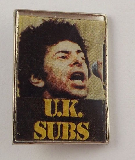 U.K. Subs vintage mirror badge, late 70s