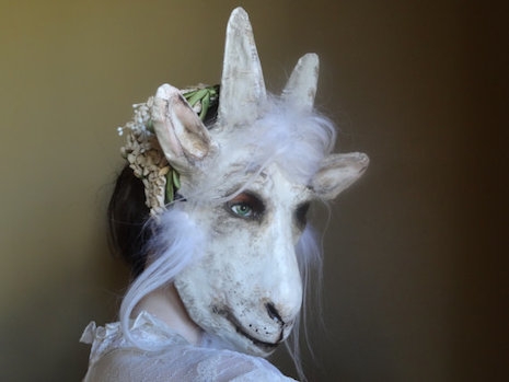 Wedding guest goat mask by Krista Argale
